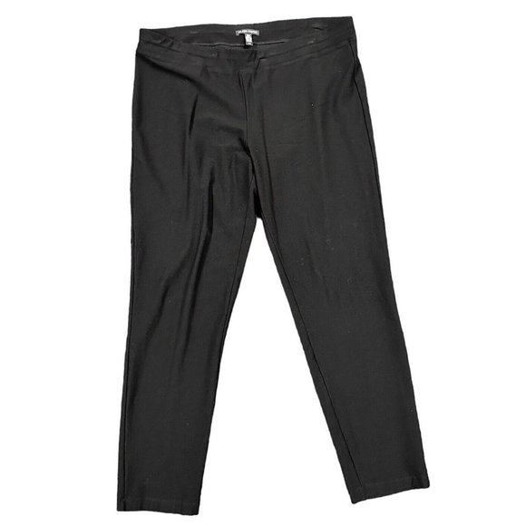 Eileen Fisher Pants - Eileen Fisher Black Pull On Pants Viscose Nylon Spandex Straight Leg Sizs Large